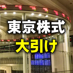 東京株式(大引け)=250円安と反落、後場に入り下げ渋る展開に
